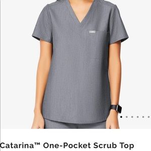FIGS Catarina One-Pocket Scrub Top Graphite XS